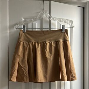 Tan Aerie Tennis Skirt with Built-In Shorts